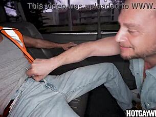 Gay construction worker gets sucked by another man