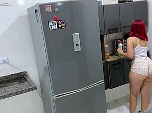 She pretends to be an employee with huge ass for voyeur fetish program