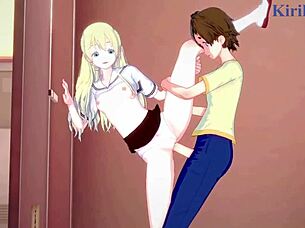 kasumi nomura, olivia, and chisato higuchi in intense futanari sex with creampie in asobi asobase hentai