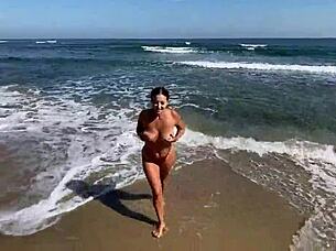 POV sex with friend's mom on beach and in hotel involves licking and anal fingering.