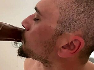 sissyboy deepthroats monster cock wanting bbc