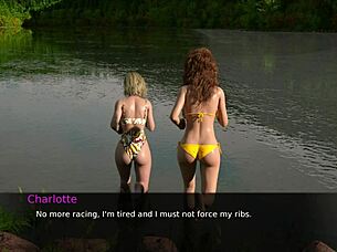 hot brunette flirts in game