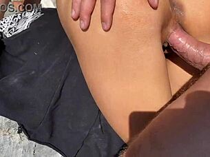 fucked that cute housewife in the ass outdoors 😈