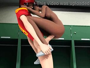teen babes hint at hard fucking by football players in locker room 3d cartoon