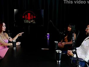 Redhead latina plays game with group in romantic setting after discussing couple hypocrisy