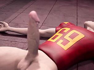 teen babes hint at hard fucking by football players in locker room 3d cartoon