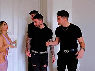 Three Brothers Fuck Stepmother in Blowbang