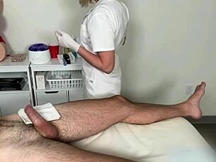 Waxing master works a dick and bangs my assistant