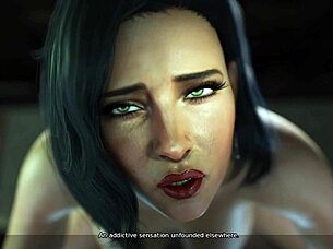 She blows my big cock while cheating in 3d