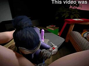 widowmaker and tracer play with dildos in overwatch parody hentai