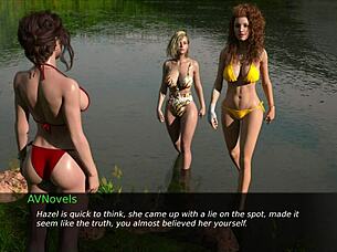 hot brunette flirts in game