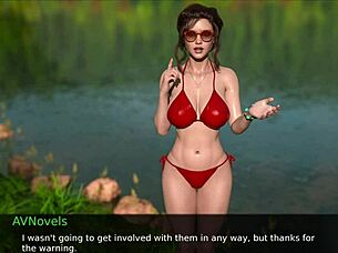 hot brunette flirts in game