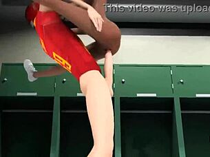 teen babes hint at hard fucking by football players in locker room 3d cartoon