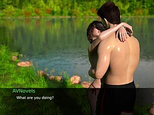 hot brunette flirts in game