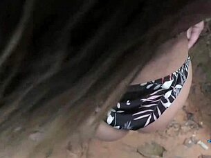 karina fucks stranger in forest cuckold doggystyle public outdoor group