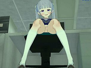 Aoba suzukaze and hifumi takimoto masturbate before intense futanari sex in hentai