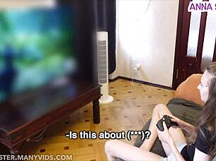 gay guy has sex with roommate while playing game, dirty talk included