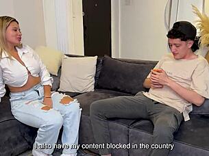 Why does the Colombian blonde milf fuck her stepsons nerdy best friend?