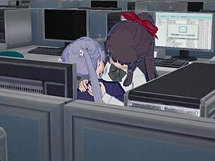 Aoba suzukaze and hifumi takimoto masturbate before intense futanari sex in hentai