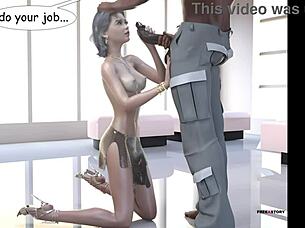 Mia Teases with Blowjob in 3D Comic