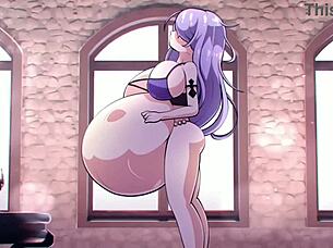 Anime Girl Vore Swallows in Wild Fantasy Scene