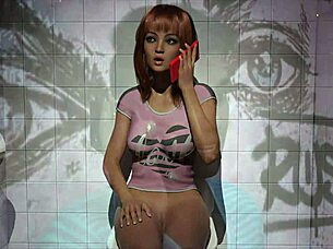 Redhead anime intertwines in homemade cartoon scene