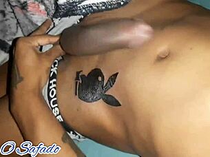 Young European teen cums for new Playboy tattoo