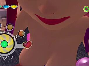 Hot Animated Fuck in Sex Game with Big Titties Cutie – Face Fucking and Titty Fuck