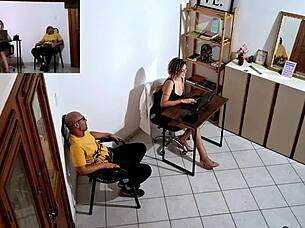 Secretary handles harassing client in office roleplay part 1.