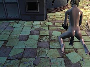 in fallout 4, katsu the blonde teen masturbates with a dildo during chapter 14 of the sex adventure.