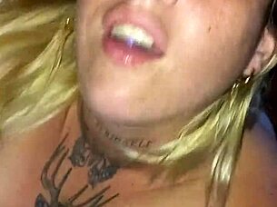 Blonde girlfriend filled with cum