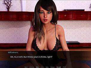 sunshine love 77 with big tits in anime game 😍