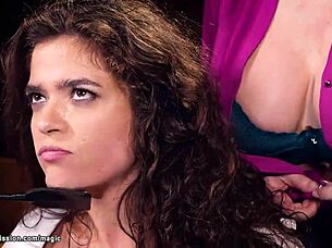 milf and man dominate brunette babe in rough submission gangbang with big cock assfucking and kinky slave play