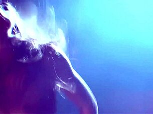 brunette girl in cowgirl position with her man