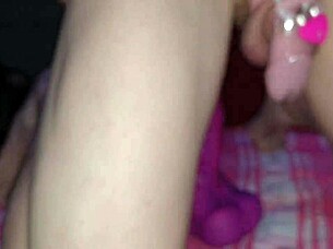 Anal training with huge dildo whilst in chastity 😈