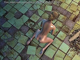 in fallout 4, katsu the blonde teen masturbates with a dildo during chapter 14 of the sex adventure.
