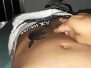 Young European teen cums for new Playboy tattoo