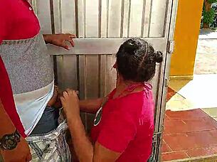 Innocent redhead rides monster cock on street