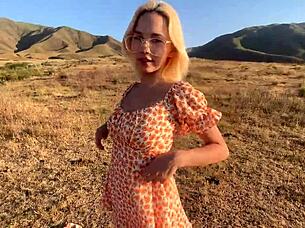 I fuck her wet pussy outdoors