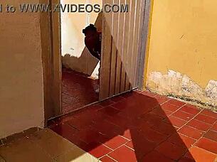 Innocent redhead rides monster cock on street