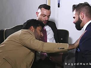 Can These Suited Bodybuilders Handle A Wild Rimjob Foursome?