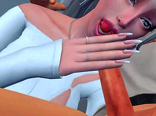 Feel the domination as futanari mistress humiliates husband cuckold with deep throat and anal sex in sims anime hentai sfm