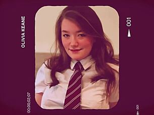 young british student with blue eyes in roleplay scenario