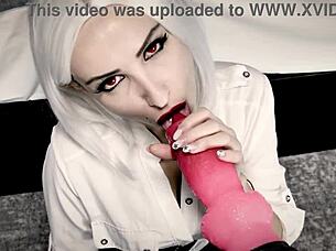 Can Ashe Handle This Huge Dildo Creampie?