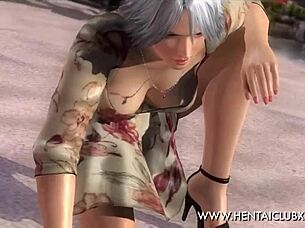 Ecchi fan service in dead or alive 5 ultimate with sexy christie dress
