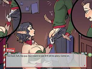 i got cum all over my cute face as santa elf in this xmas hentai game surprise