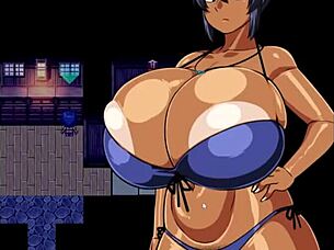 Tanned Girl Natsuki Gets Massive Ass Spanked In Hentai Game Episode 14.