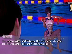 Exploring Academy 128 in an anime game setting