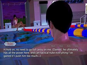 Exploring Academy 128 in an anime game setting