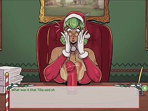 i got cum all over my cute face as santa elf in this xmas hentai game surprise